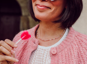 Collier Vanille Fraise, perles