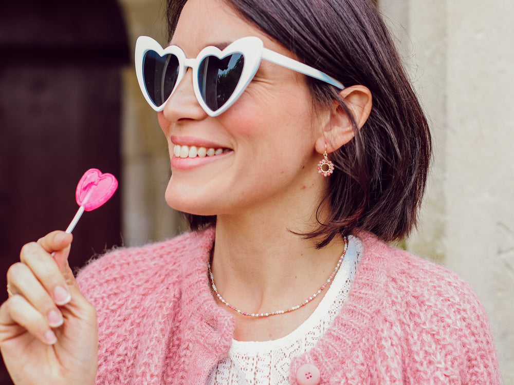 Collier Vanille Fraise, perles