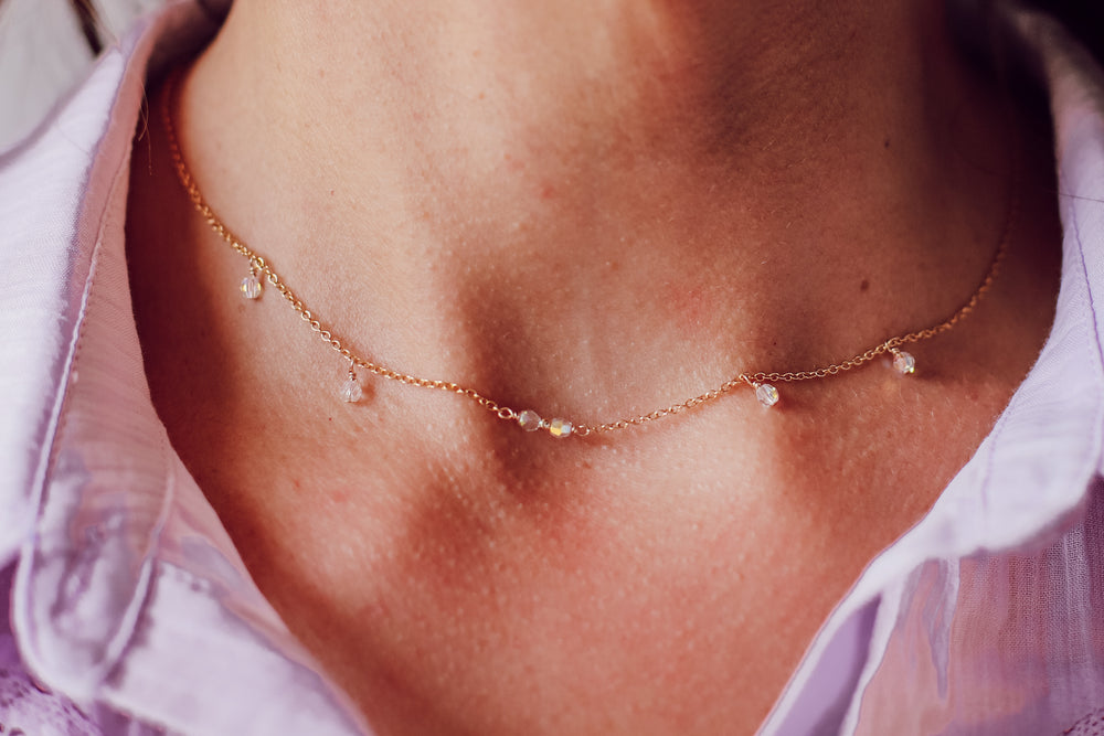Collier Cristal ras-de-cou chaîne