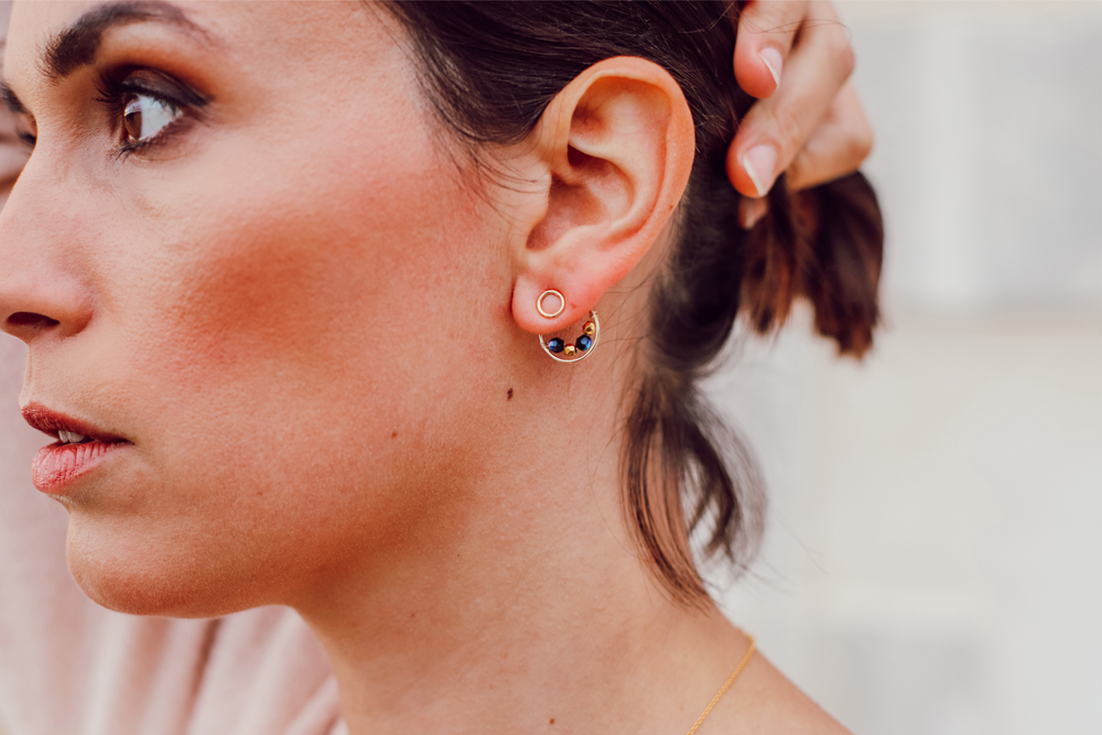 Boucles d'oreilles Cercles perlés - plusieurs options