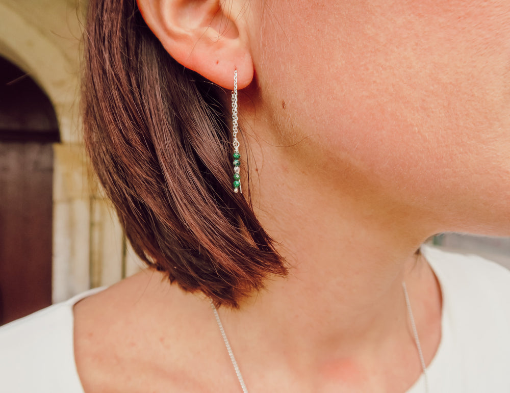 Boucles d'oreilles Les Délicates Malachite