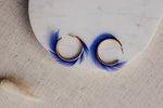 Boucles d'oreilles Iroquoise Bleues