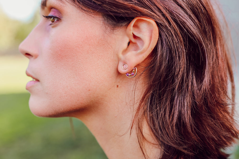 Boucles d'oreilles Cercles perlés - plusieurs options