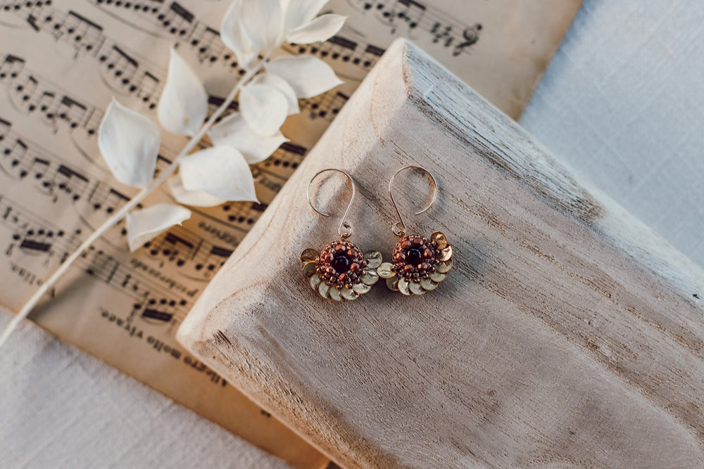 Boucles Joséphine grenat